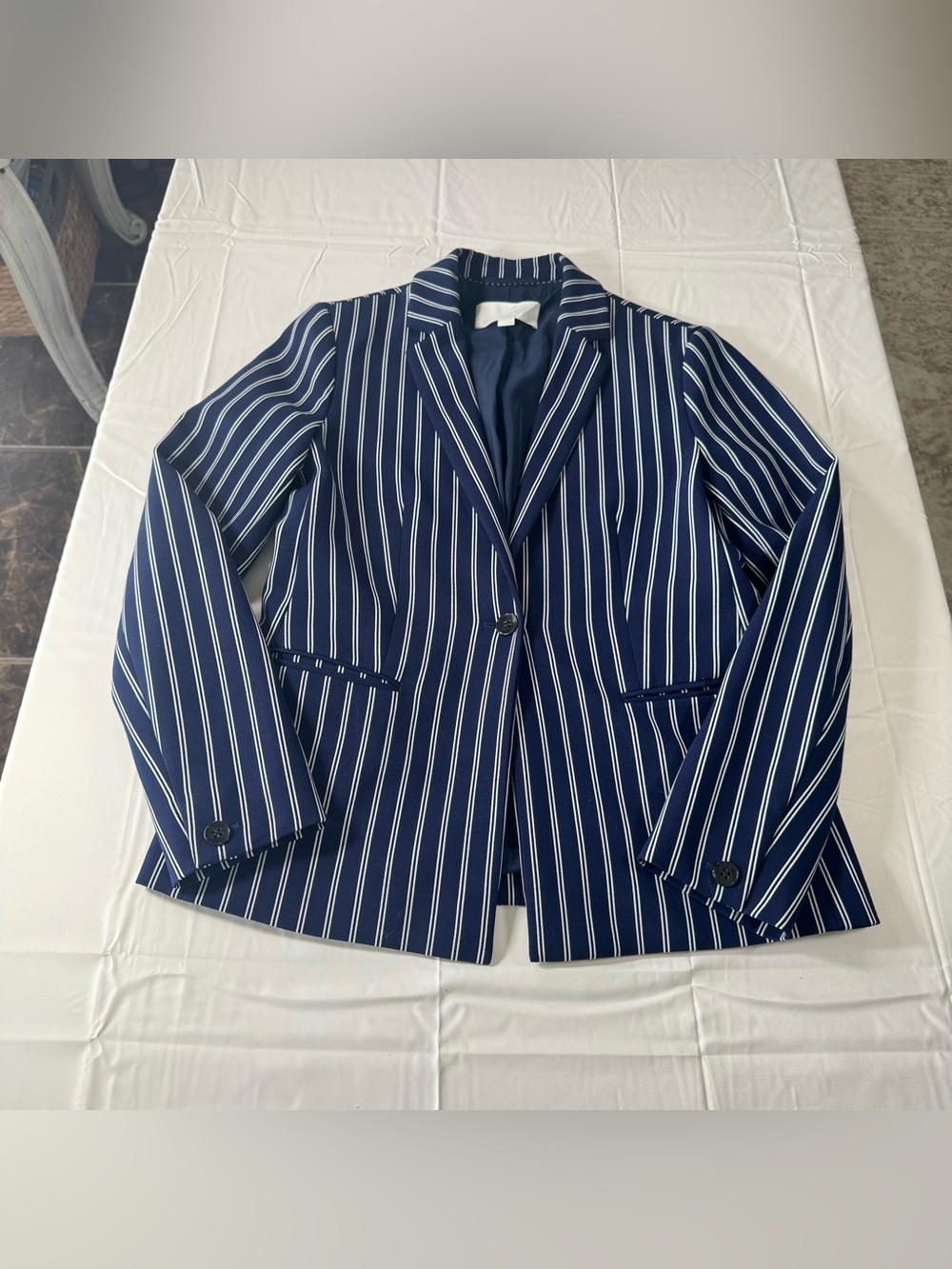 BOSS Hugo Boss Jabalia Navy Pinstripe Blazer Size US 4 / EU 36